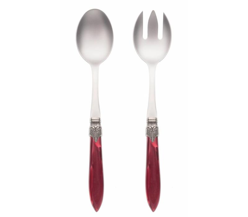 Murano Salad Server Set (2-piece) Burgundy