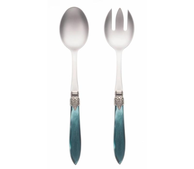 Salad Server Set (2-piece) Murano, Dark Green