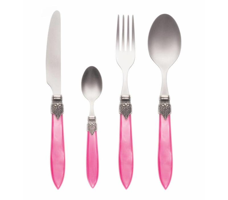 Murano 4 Piece Cutlery Set Pink