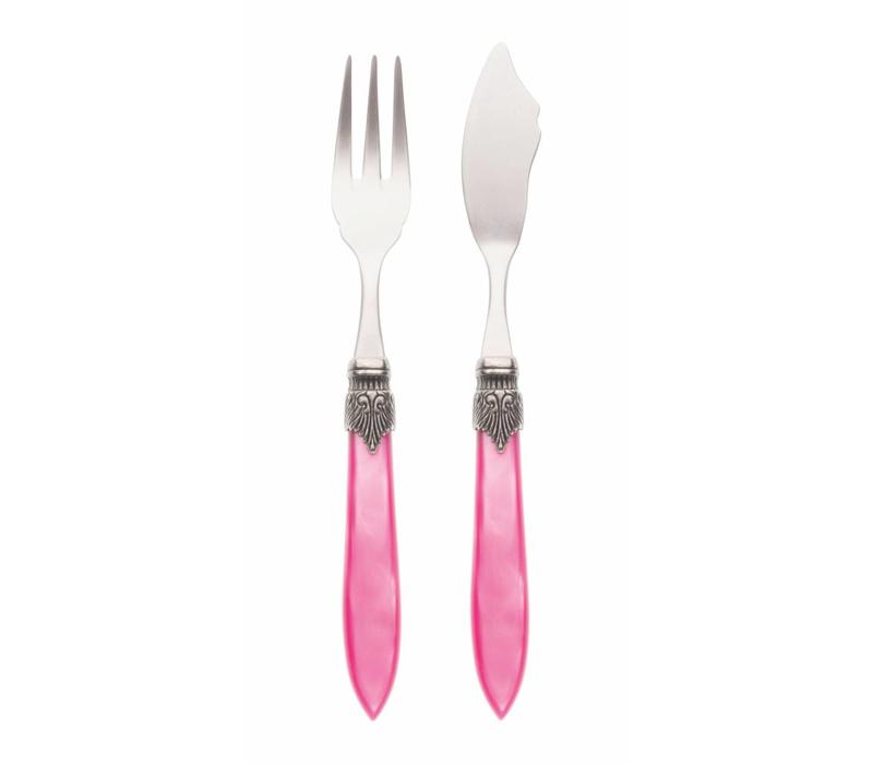 Fish Cutlery Set (2-piece) Murano, Pink