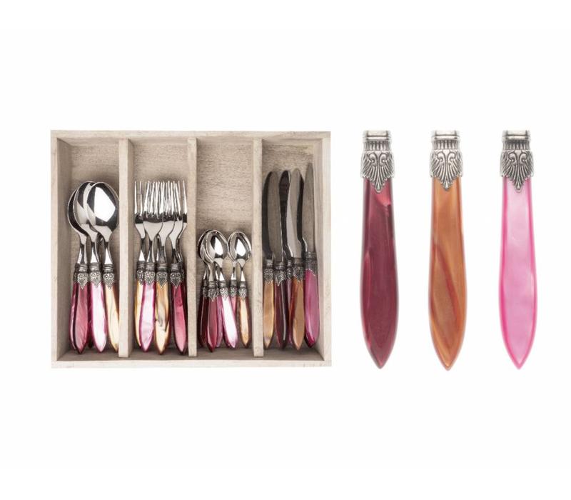 Murano 24 Piece Cutlery Set Fire Mix