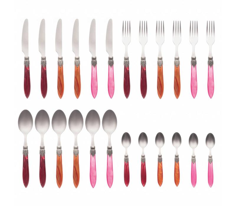 Murano 24 Piece Cutlery Set Fire Mix