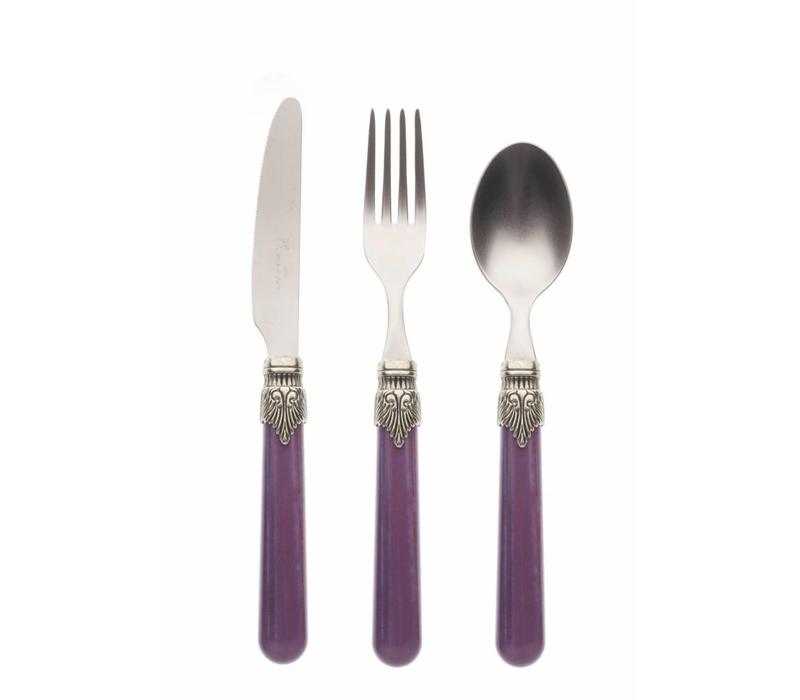 Frühstücksbesteck (3-teilig) Vintage Aubergine