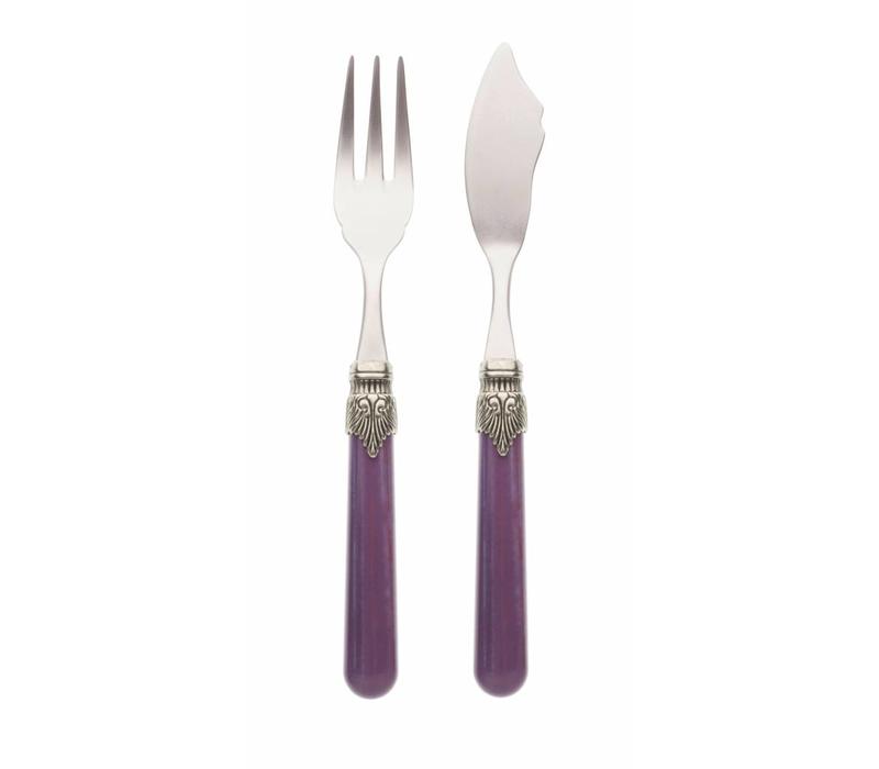 Fishbesteck (2-teilig) Vintage Aubergine