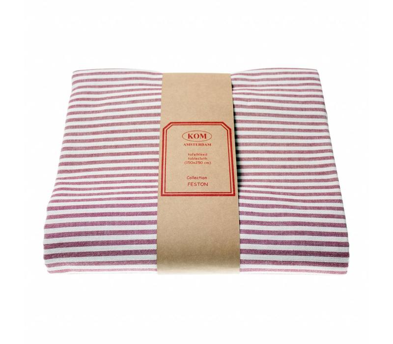 Kom Amsterdam Tablecloth "Stripe" 150x250 cm, Red