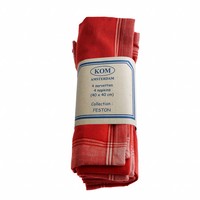 Set of 4 Napkins 40x40 cm Feston, Red