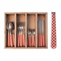 Provence Cutlery Set 24 pcs Retro Red