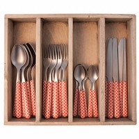 Provence Cutlery Set 24 pcs Retro Red