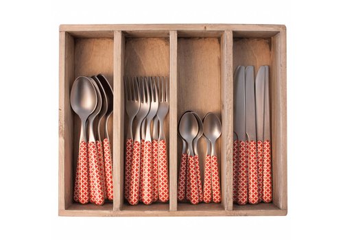 Provence Cutlery Set 24 pcs Retro Red
