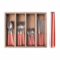 Provence Cutlery Set 24 pcs Stripe Red