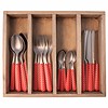 Provence Besteckset 24-Teilig Gitter Rot