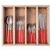 Kom Amsterdam Provence Cutlery Set 24 pcs Dot Red