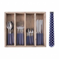 Provence Cutlery Set 24 pcs Trellis Blue