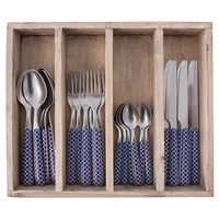 Provence Cutlery Set 24 pcs Trellis Blue