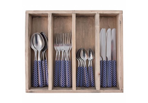 Kom Amsterdam Provence Cutlery Set 24 pcs Trellis Blue