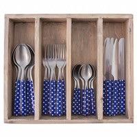 Provence Cutlery Set 24 pcs Dot Blue