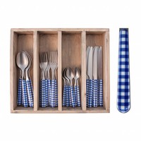 Provence Cutlery Set 24 pcs Check Blue