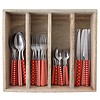 Kom Amsterdam Provence Cutlery Set 24-piece Mixed Decors Red