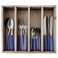 Provence Cutlery Set 24-piece Mixed Decors Blue