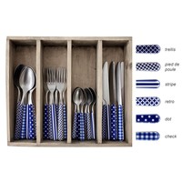 Provence Cutlery Set 24-piece Mixed Decors Blue