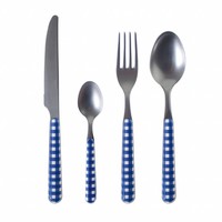 Provence Cutlery Set 24 pcs Check Blue