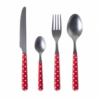 Provence Cutlery Set 24 pcs Dot Red