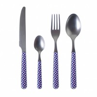 Provence Cutlery Set 24 pcs Pied de Poule Blue