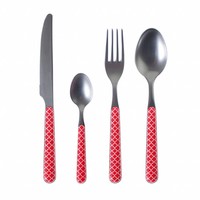 Provence Cutlery Set 24 pcs Trellis Red