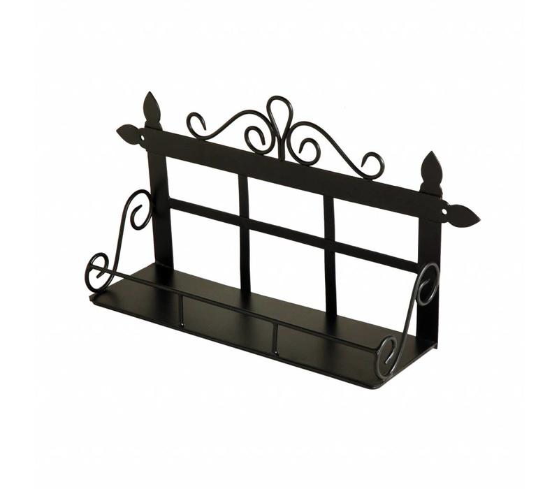 French Kitchen Collection Wall Rack with 1 Dimensions Shelf 32x8xH18 cm Black