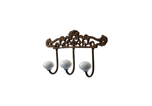 French Kitchen Collection French Kitchen Collection Rack Antic with 3 Porcelain Knobs