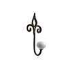 French Kitchen Collection FKCsmall Hook Porcelain Knob Iron Antic Finish