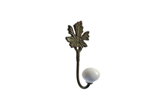 French Kitchen Collection French Kitchen Collection Small Hook Porcelain Knob Iron Antic Finish