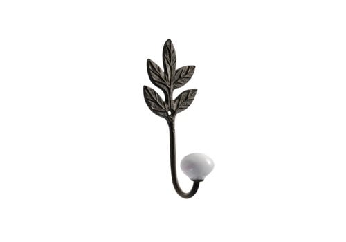 French Kitchen Collection French Kitchen Collection Small Hook Porcelain Knob Iron Antic Finish