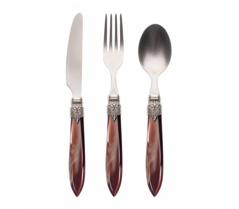 Murano Breakfast place setting 3-piece, Chocolate brown