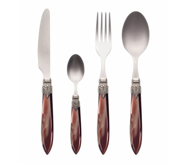 Dinner Cutlery Set (4-piece) Murano, Chocolate brown