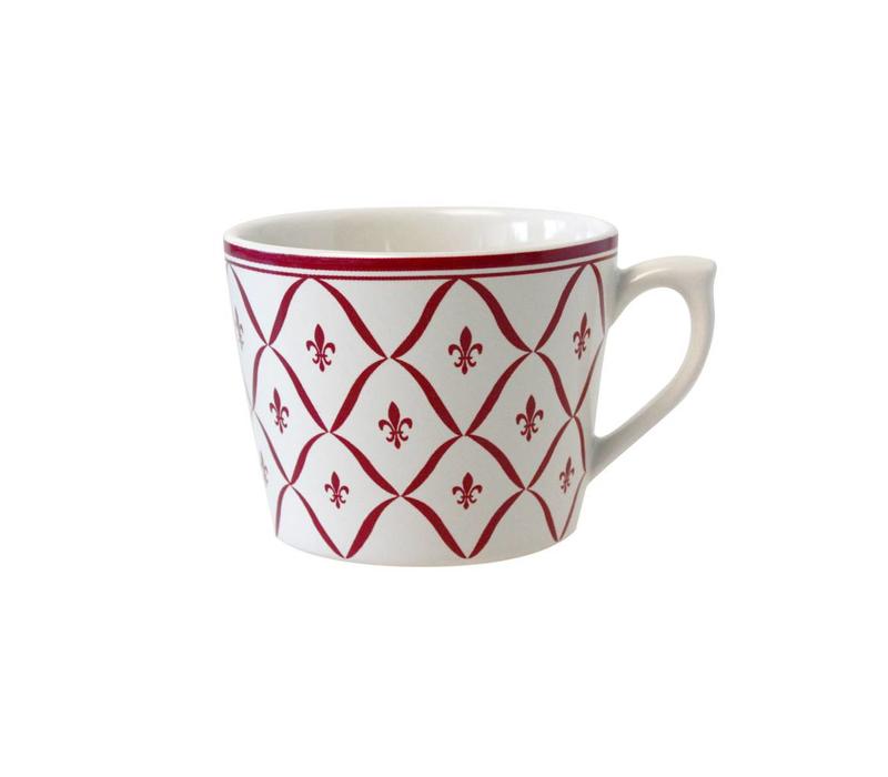 Dépôt d'Argonne Cappuccino Cup Fleur de Lys, Red