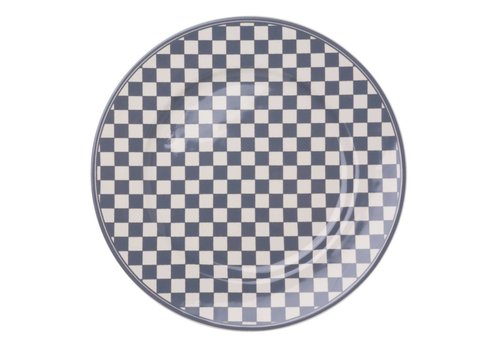 Dépôt d'Argonne Dépôt d'Argonne Assiette plate Damier, Gris