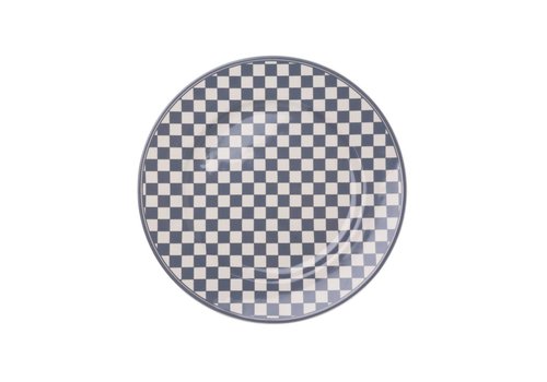 Kom Amsterdam Dépôt d'Argonne Assiette petit déjeuner Damier, Gris