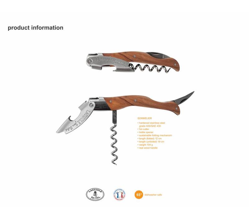 Laguiole Olive Wood Sommelier Knife in Wooden Gift Box – 100% Made in France