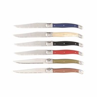 Laguiole 6 Steak Knives 'Classic' Autumn Mix