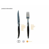 Laguiole Premium 6 Steakmesser & 6 Gabeln Olivenholz