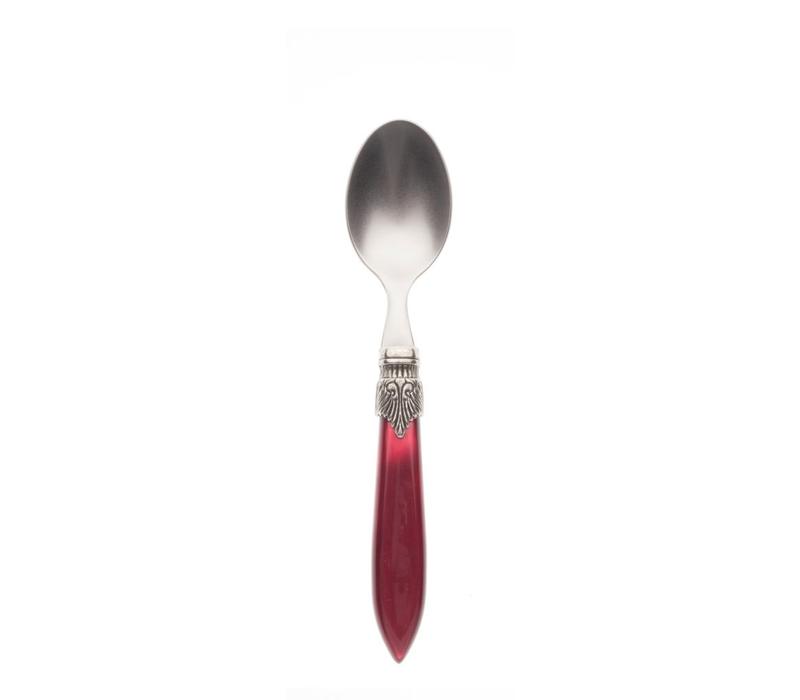 Murano Dessert Spoon Burgundy Red