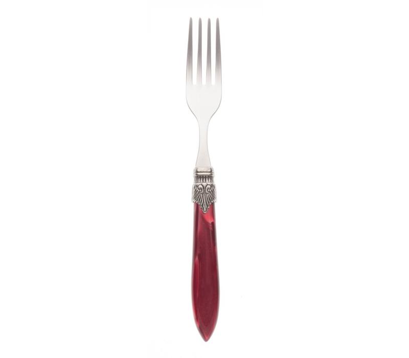 Murano Table Fork Burgundy Red