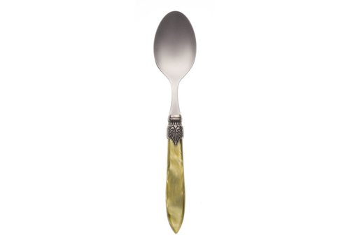 Murano Cuillère à dîner en verre de Murano vert olive