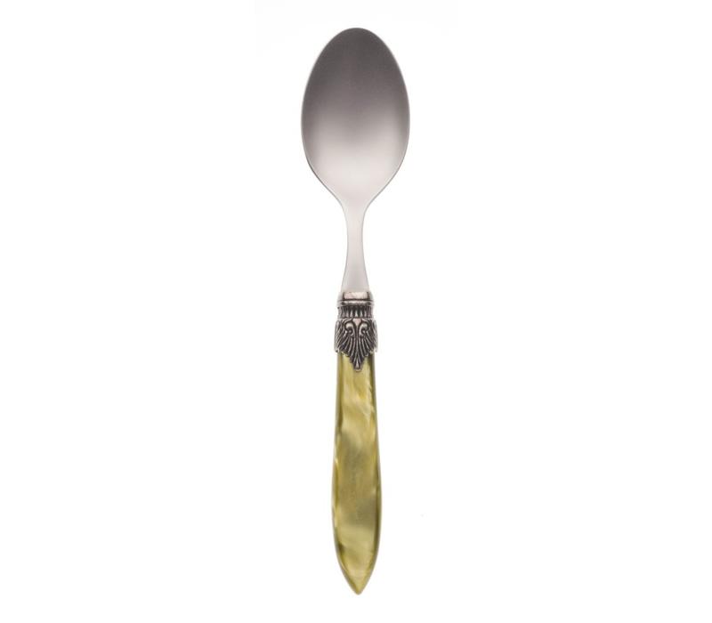 Cuillère à dîner en verre de Murano vert olive