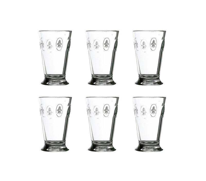 Rochère Coffret 6 Verres à Eau/Latte/Long Drink 30 cl Fleur de Lys