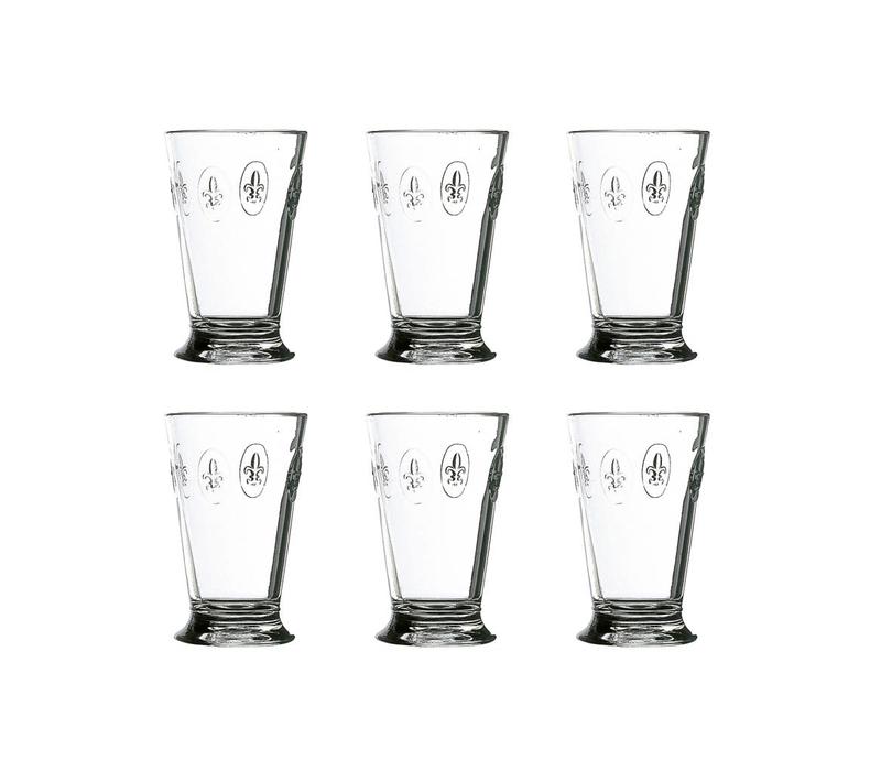 Rochère Set mit 6 Wasser- / Latte- / Longdrinkgläsern 30 cl Französische Lilie