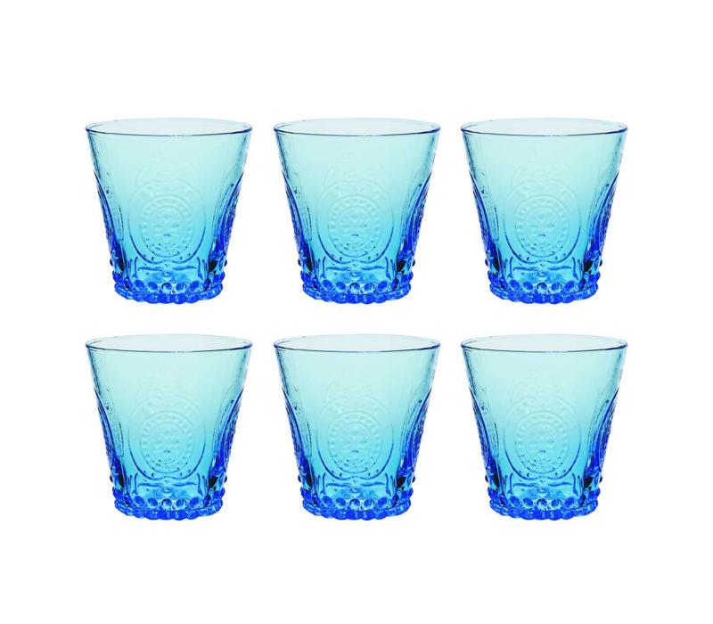 Kom Amsterdam set of 6 water/tumbler glasses 24 cl Aqua no.6 blue