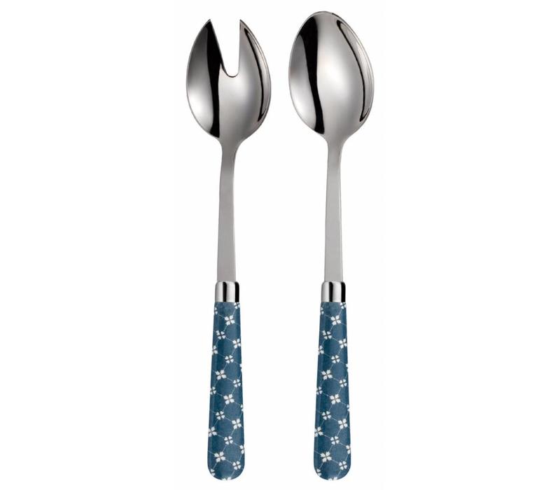 salad server campagne country chic blue