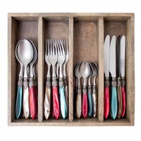 Murano Couverts de table (24 pièces) – Pour 6 personnes – 'Mélange de Noël' dans un coffret en bois | Design italien